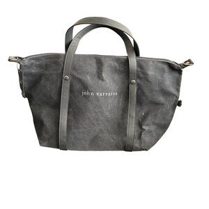 John Varvatos Canvas & Leather Tote Bag NWOT